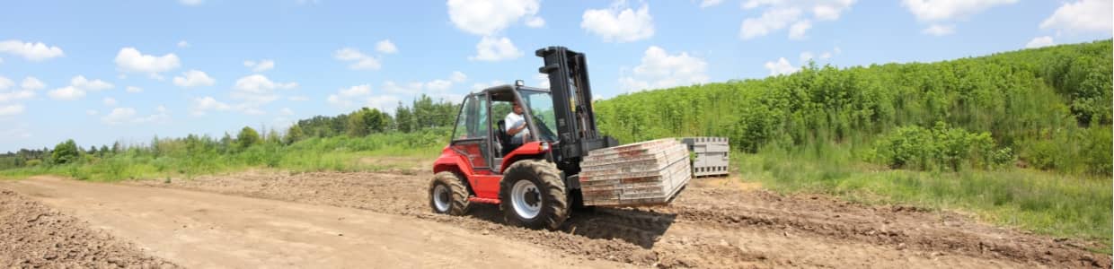 Forklift operator safely using fall weather tips to be competent